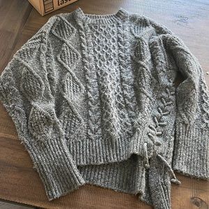 NSF wool sweater with tie detail